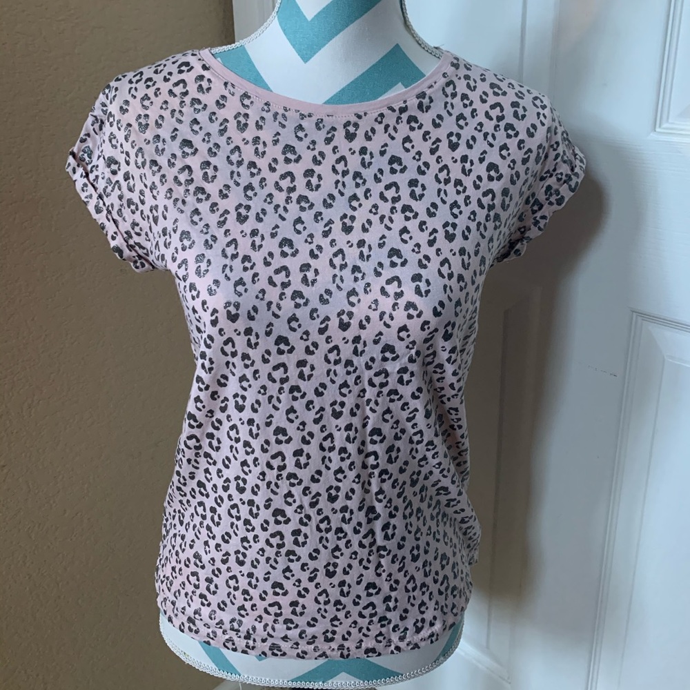 **Leopard Print Pink T Shirt**